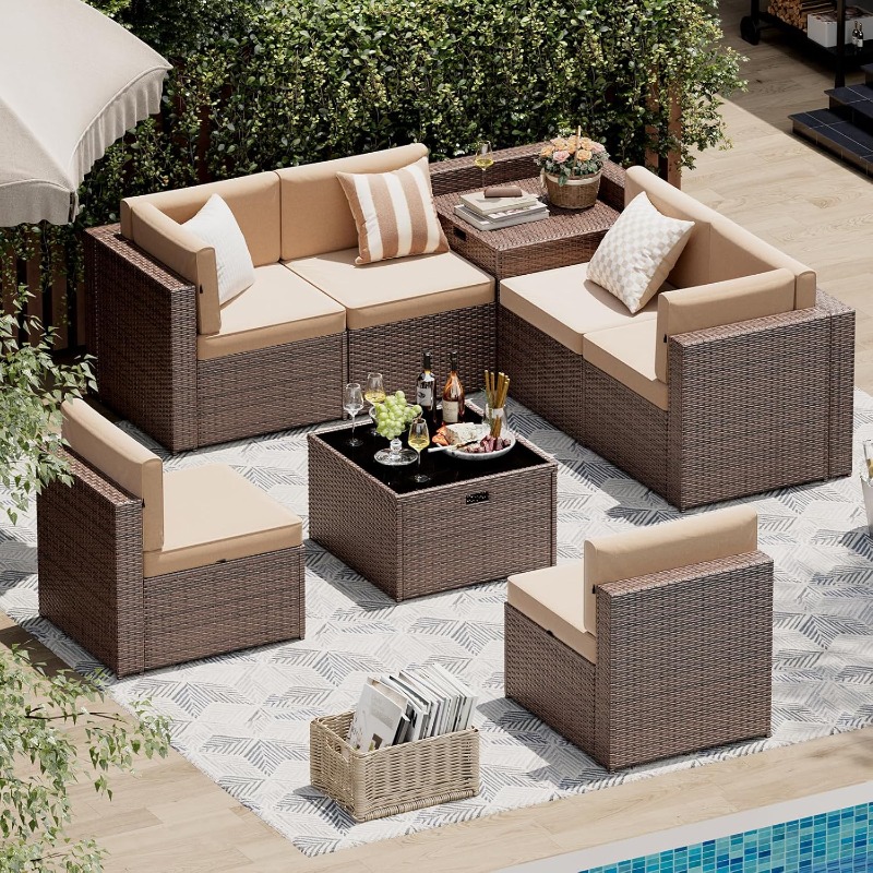 Outdoor Furniture Deals - Aoxun Patio Furniture Set, Wicker Outdoor