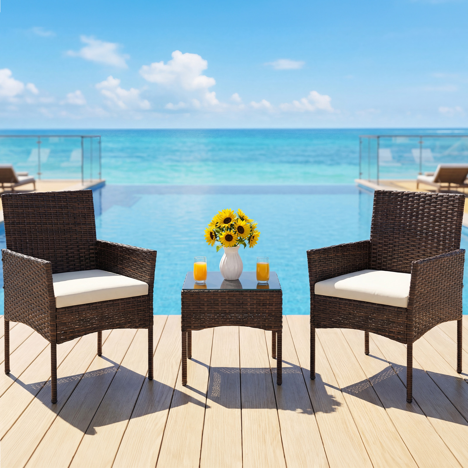 Outdoor Furniture Deals - JHK Large Size 3 Pieces Outdoor