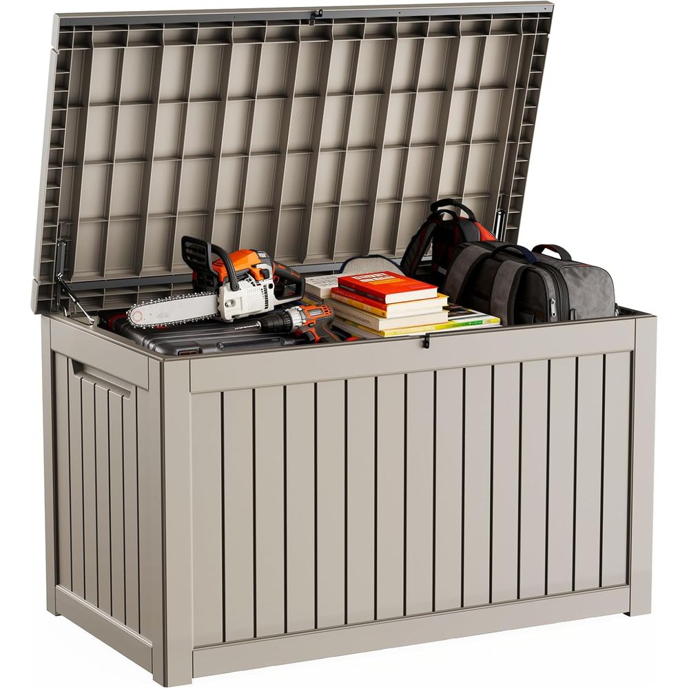Outdoor Furniture With Storage For Cushions - Gray 280 Gallon Weather-Resistant Outdoor Storage