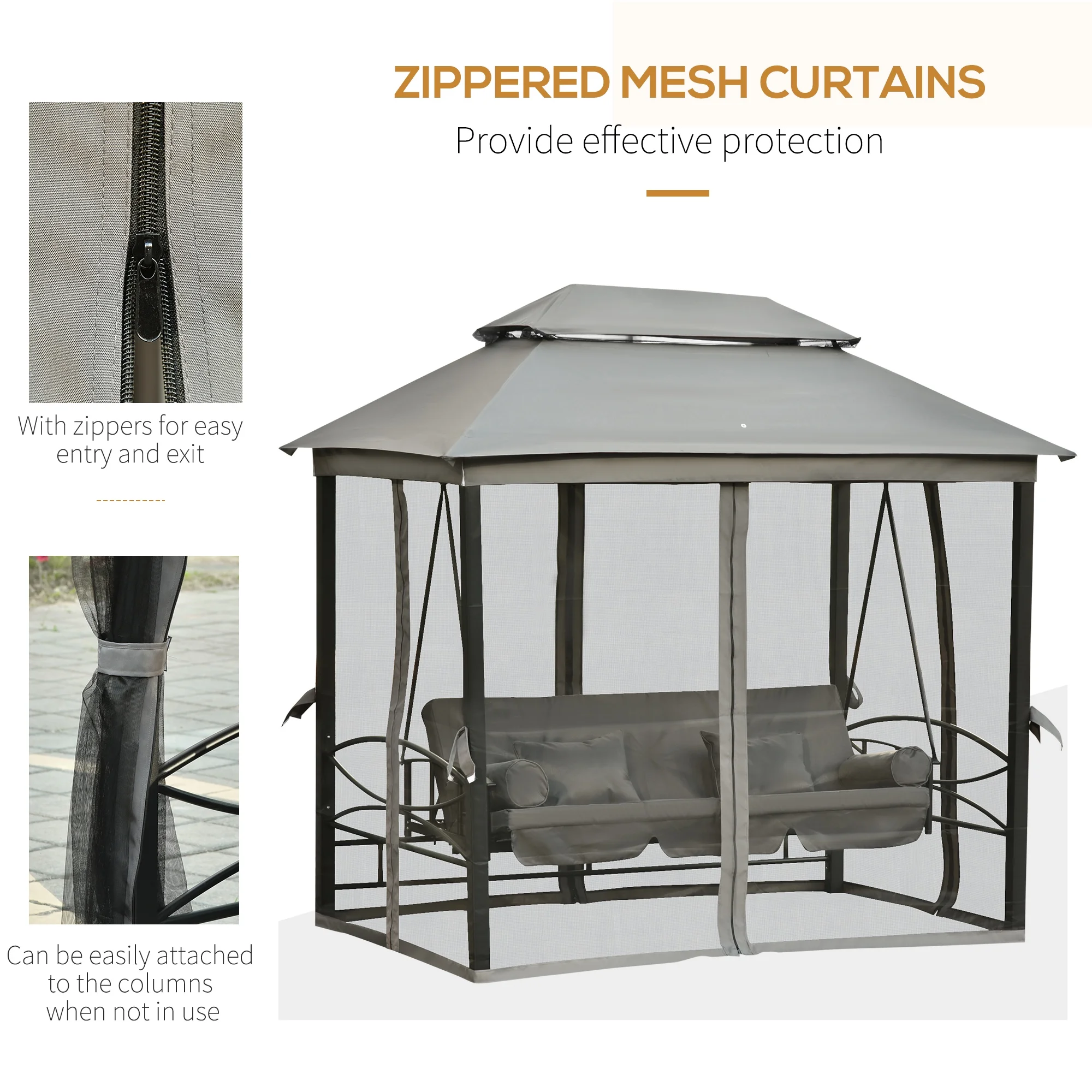 3 Person Patio Gazebo Swing Ch – обзор и цена Outdoor Furniture Gazebo