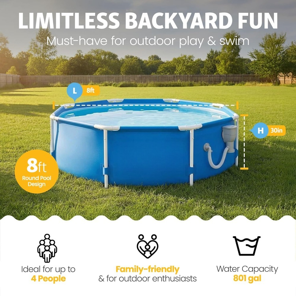 8ft Round Above Ground Swimmin – обзор и цена Outdoor Furniture Types
