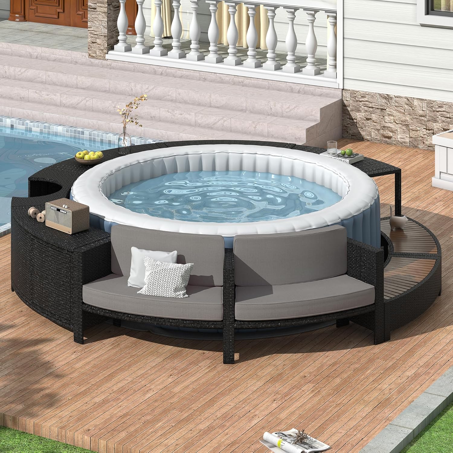 Rattan Patio Sofa Set with Sto – обзор и цена Outdoor Furniture With Storage For Cushions