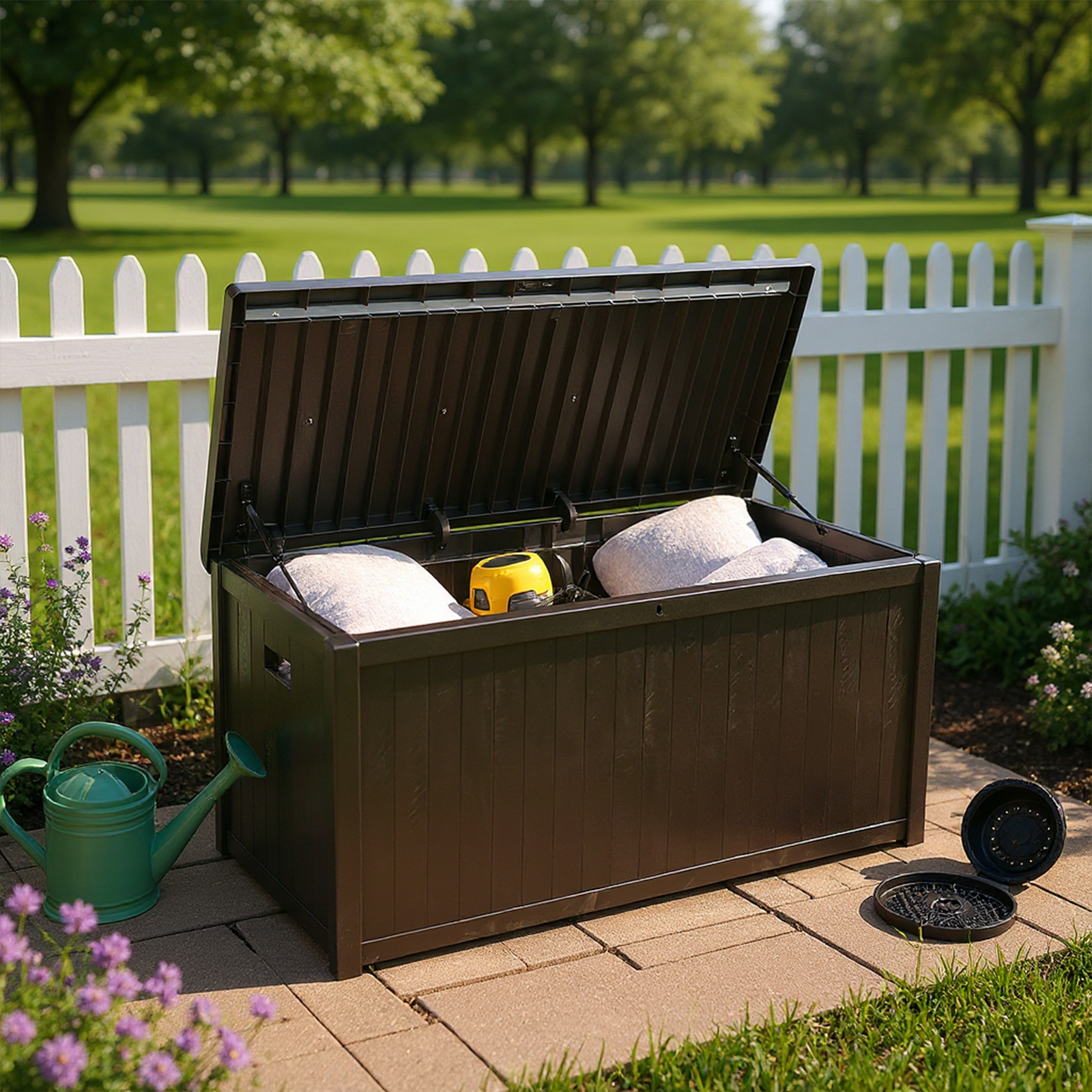 Large Garden Chest Lockable Or – обзор и цена Outdoor Furniture With Storage For Cushions