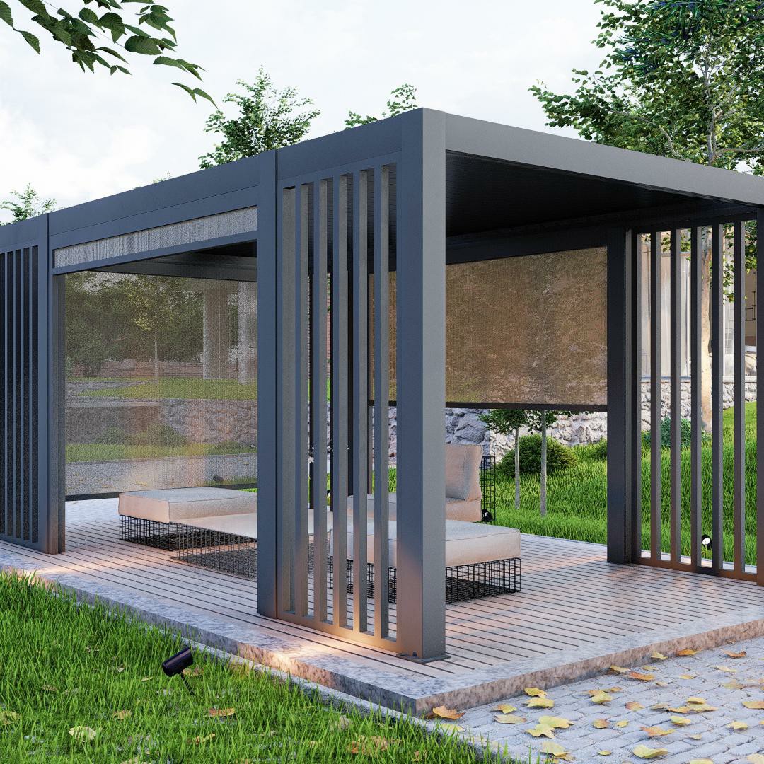 Outdoor Motorized Retractable  – обзор и цена Outdoor Furniture Gazebo