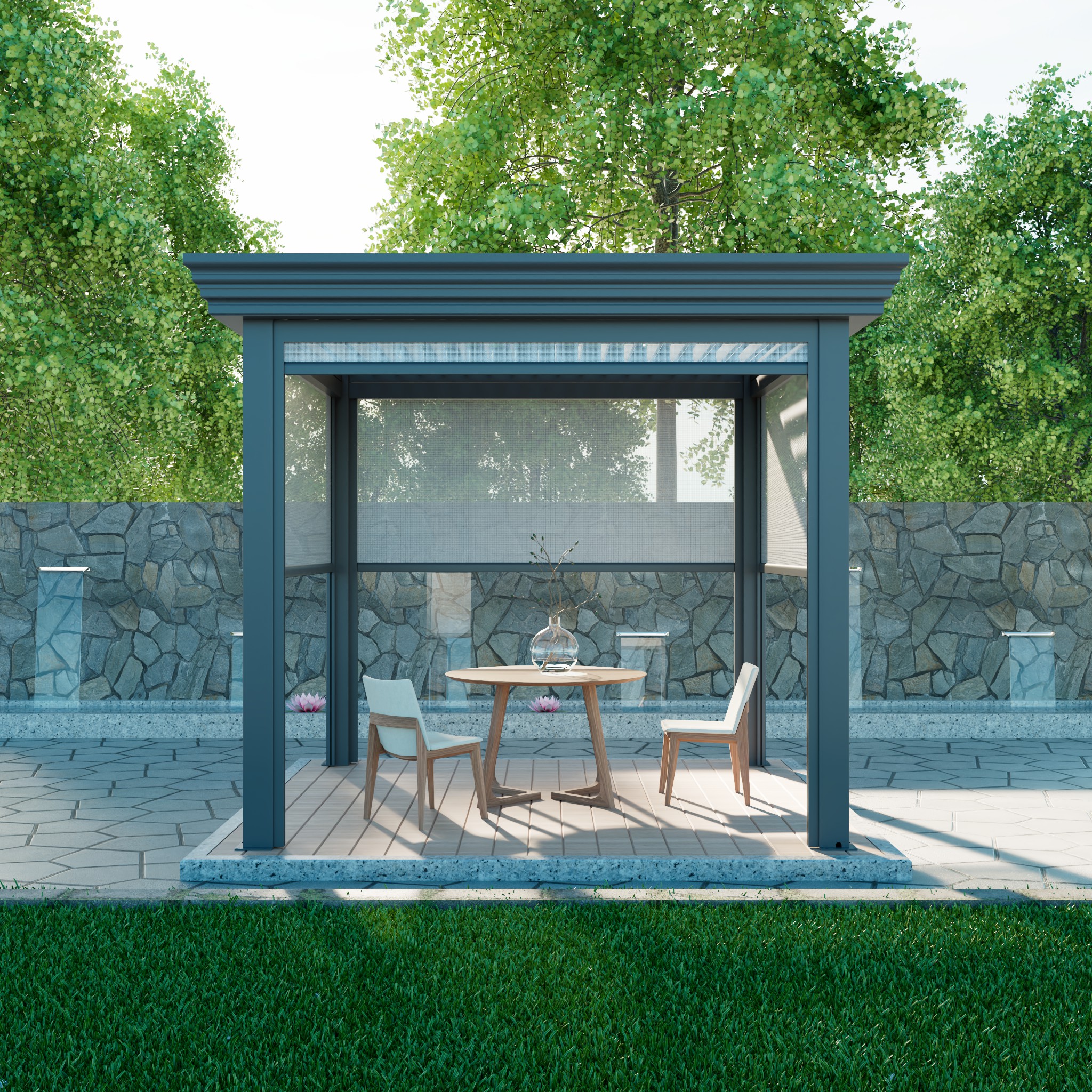 Outdoor Motorized Retractable  – обзор и цена Outdoor Furniture Gazebo
