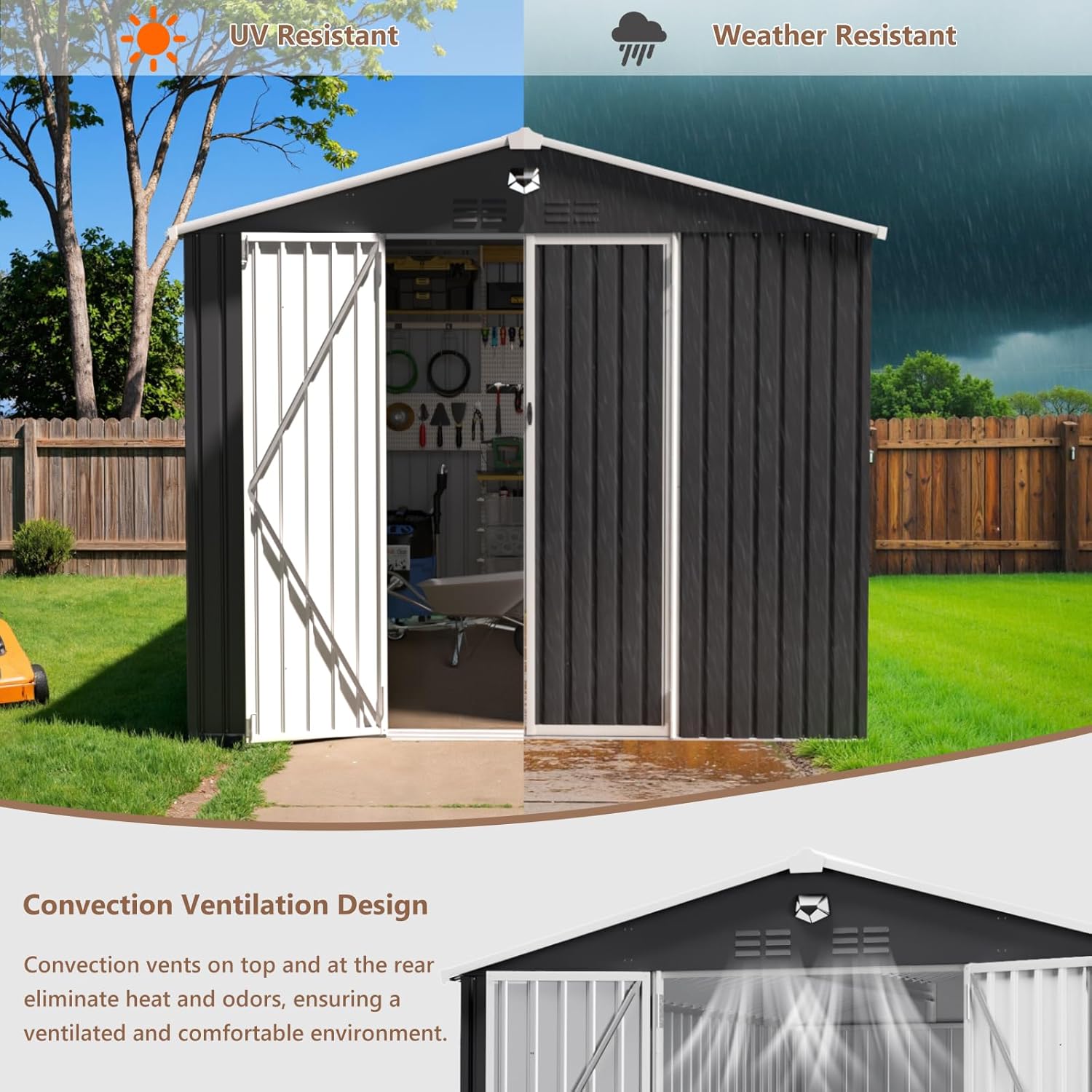10x12 FT Metal Outdoor Storage – обзор и цена Outdoor Furniture Waterproof