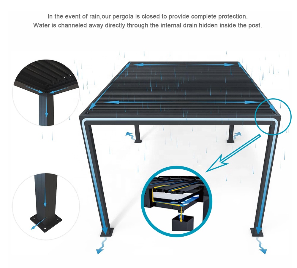 Louvered Aluminum Pergola Adju – обзор и цена Outdoor Furniture Gazebo