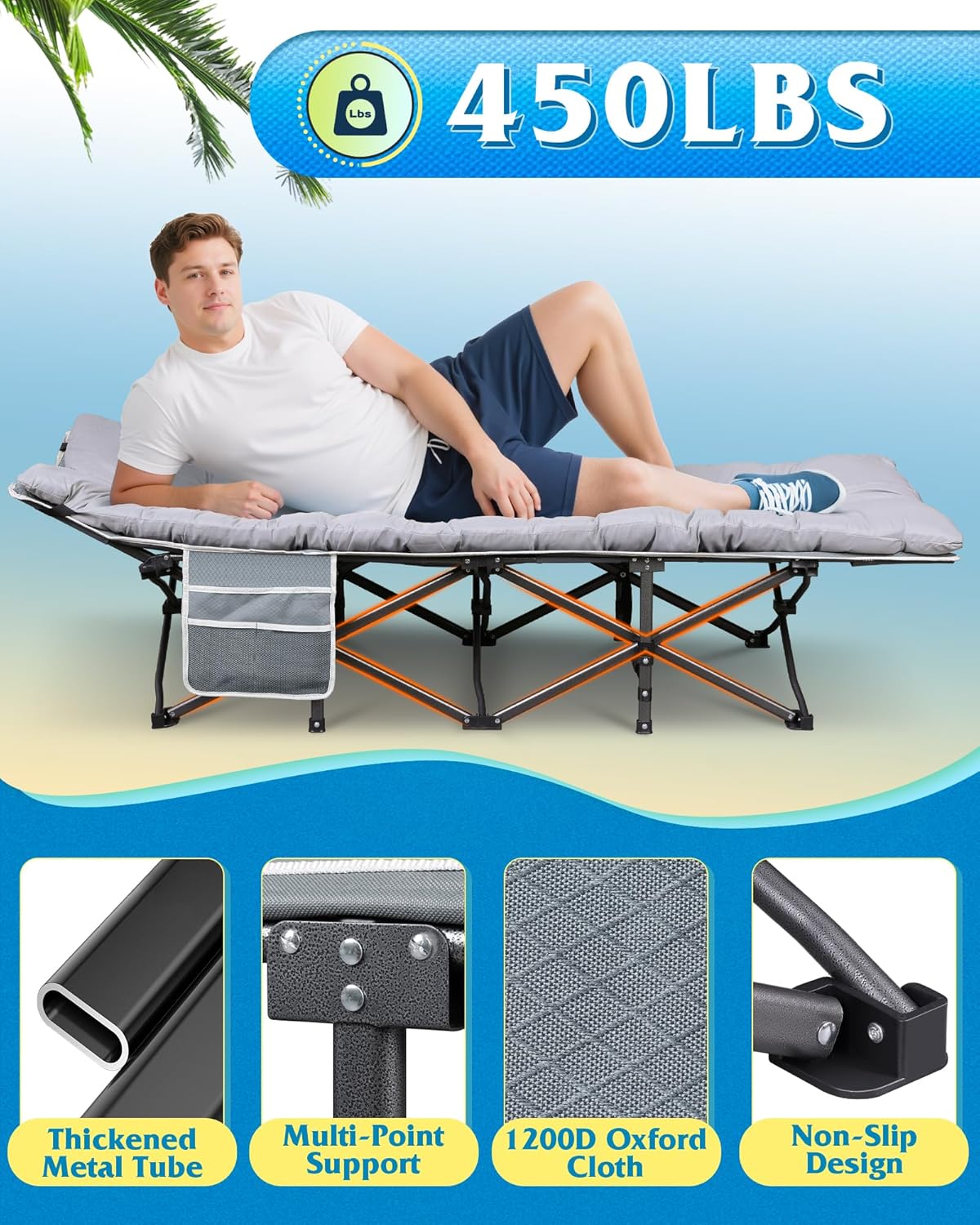 Camping Cot with Mattress for  – обзор и цена Camping Cot Foldable