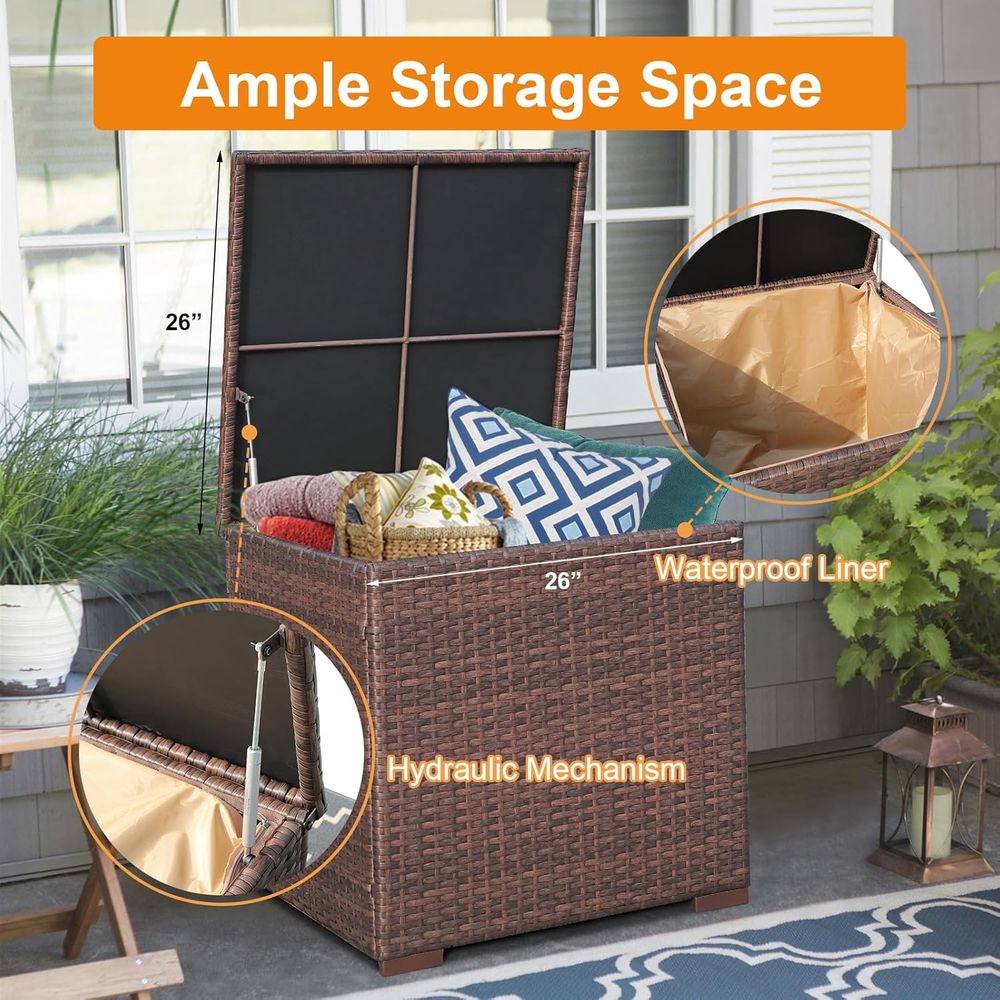 8-Piece Outdoor Patio Furnitur – обзор и цена Outdoor Furniture With Storage For Cushions