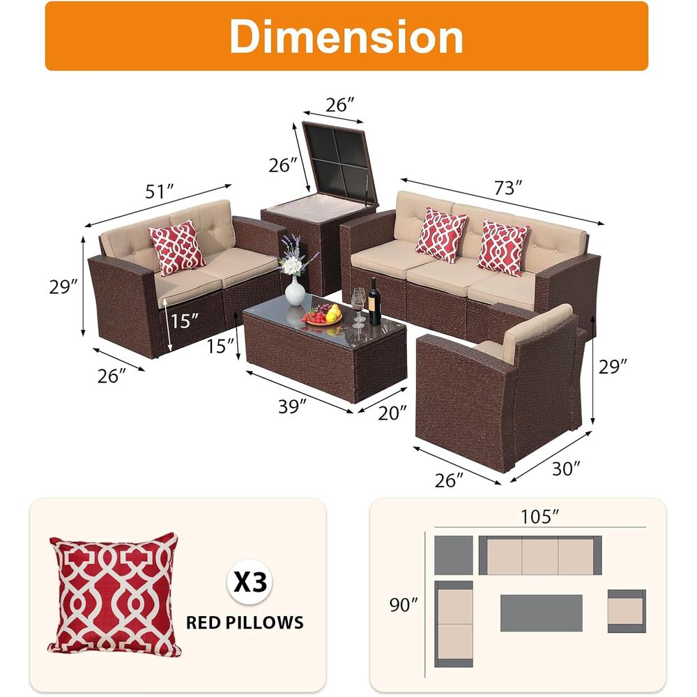 8-Piece Outdoor Patio Furnitur – обзор и цена Outdoor Furniture With Storage For Cushions