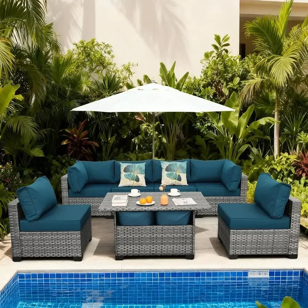 7-Piece Outdoor Wicker Patio F – обзор и цена Outdoor Furniture With Storage For Cushions