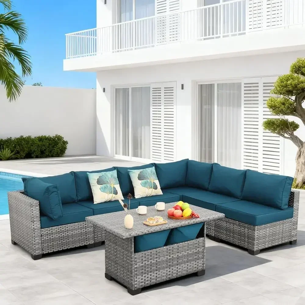 7-Piece Outdoor Wicker Patio F – обзор и цена Outdoor Furniture With Storage For Cushions