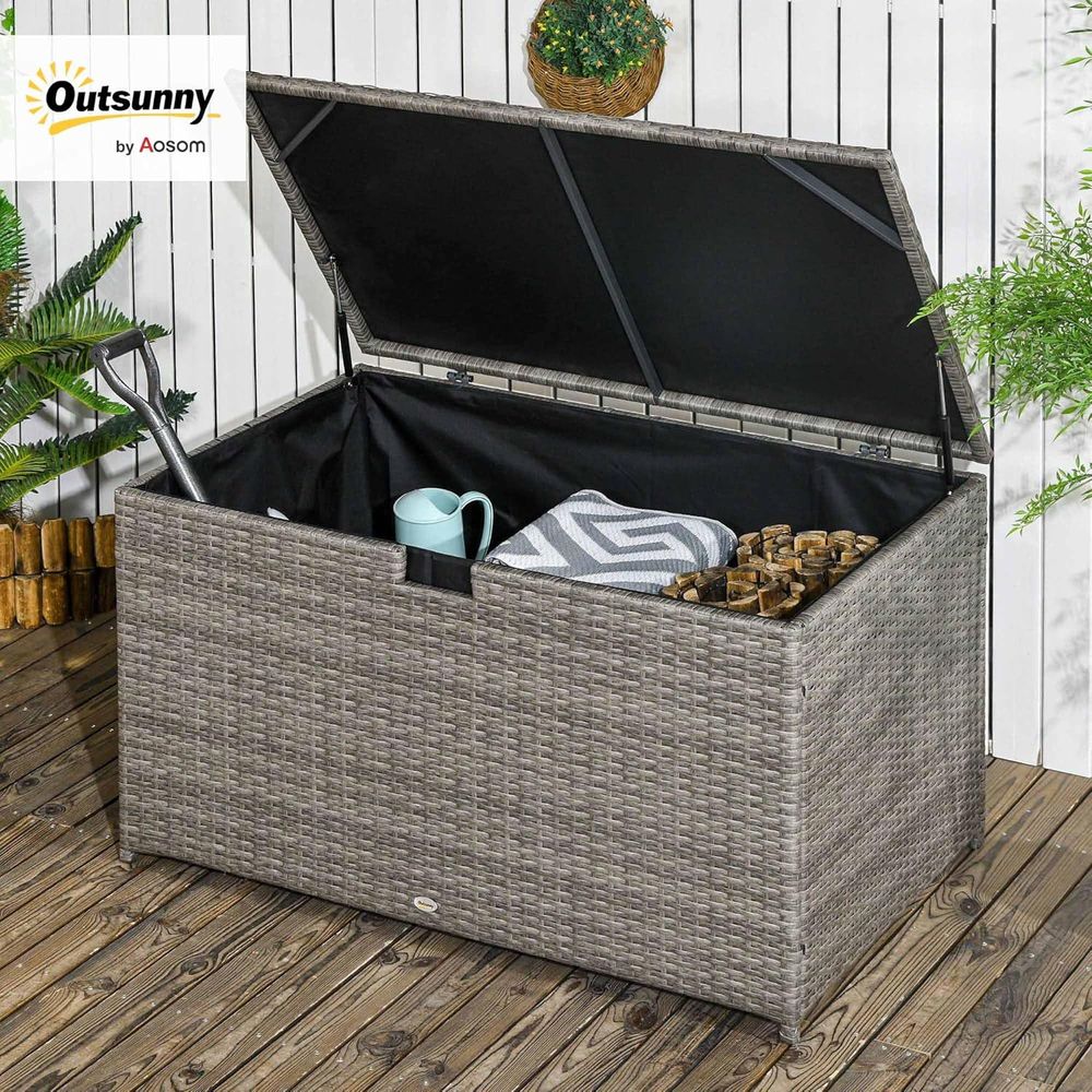 Gray 113 Gallon Rattan Outdoor – обзор и цена Outdoor Furniture With Storage For Cushions