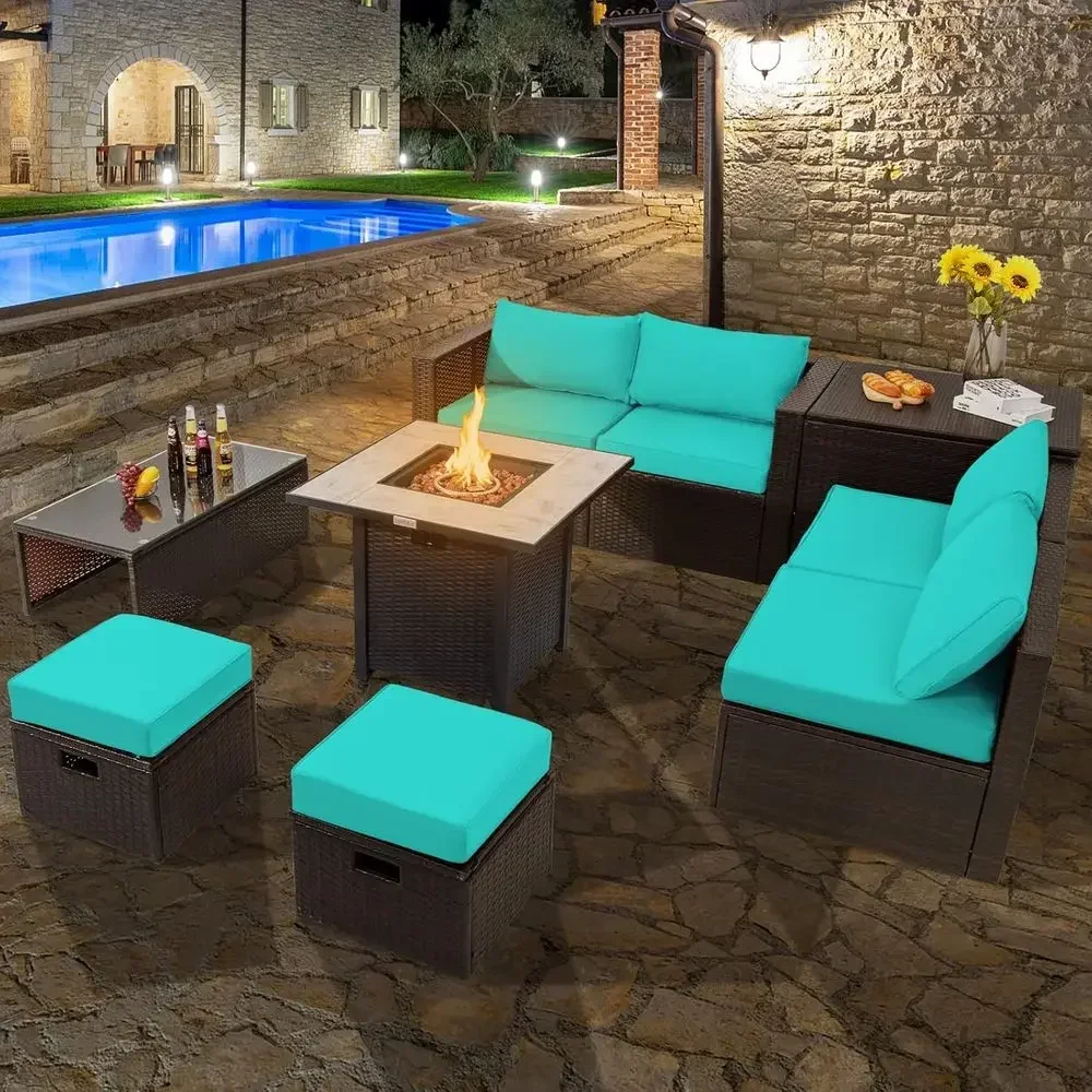 9-Piece Outdoor Patio Furnitur – обзор и цена Outdoor Furniture With Storage For Cushions