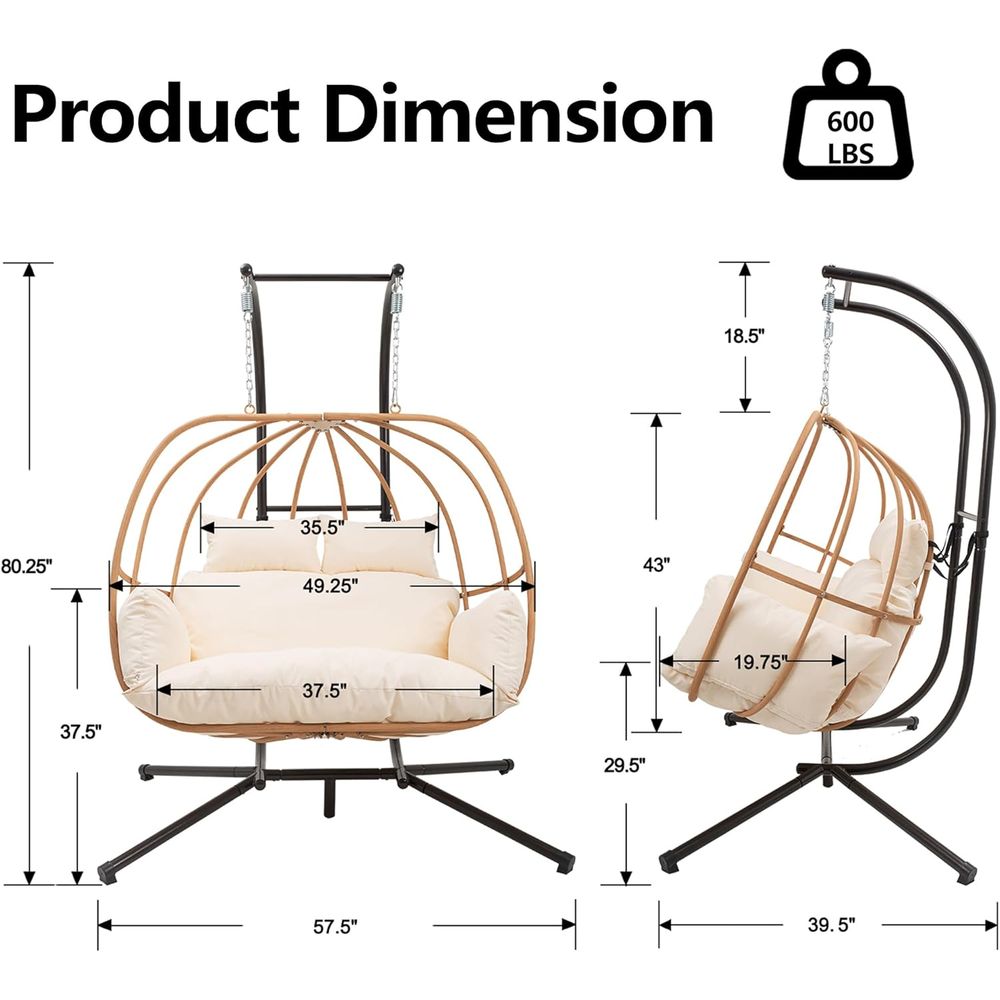 All-Weather Outdoor Double Egg – обзор и цена Hanging Egg Chair