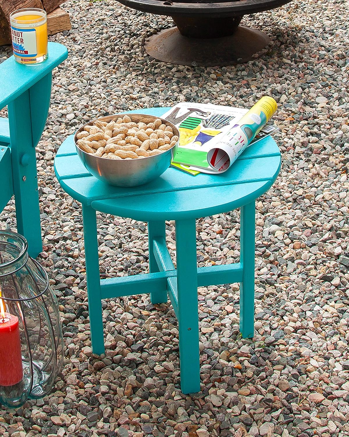 Round Side Table, 18 Inch, Out – обзор и цена Outdoor Furniture Recycled Plastic