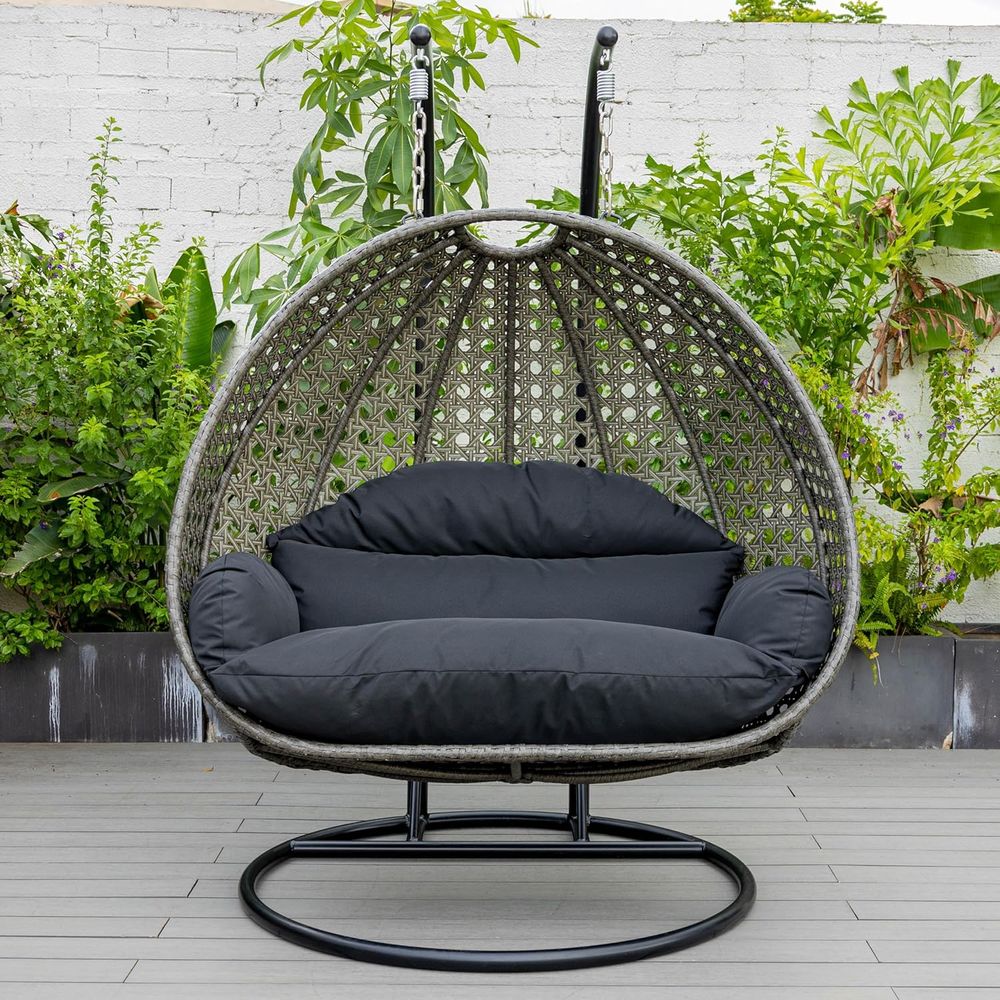 Black 2-Person Wicker Hanging  – обзор и цена Hanging Egg Chair