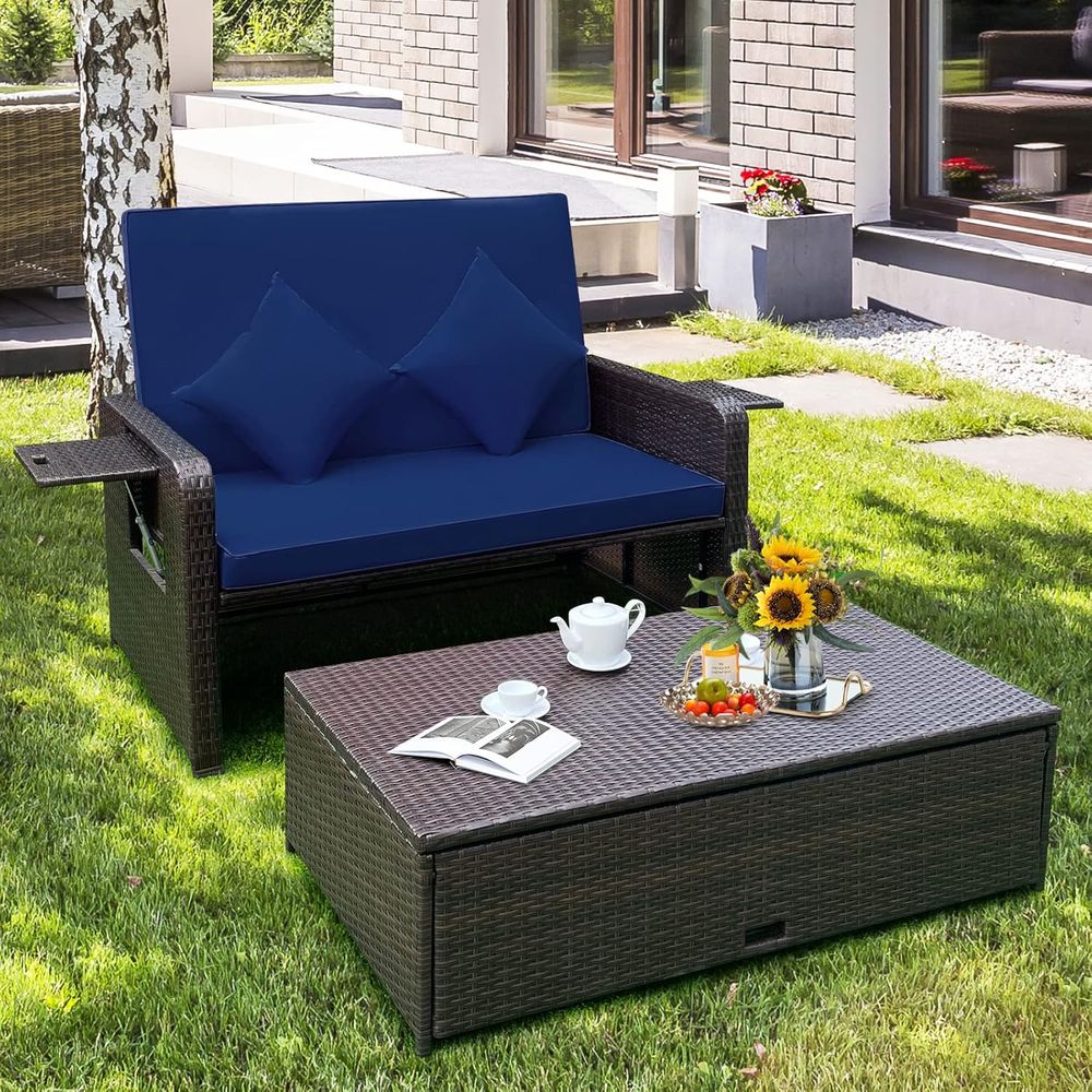 Outdoor Wicker Daybed Loveseat – обзор и цена Outdoor Furniture With Storage For Cushions
