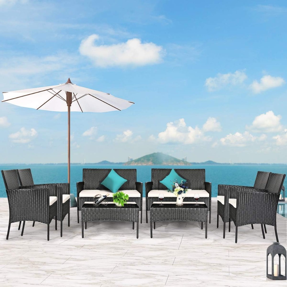 8 Pieces Patio Rattan Furnitur – обзор и цена Outdoor Furniture Deals