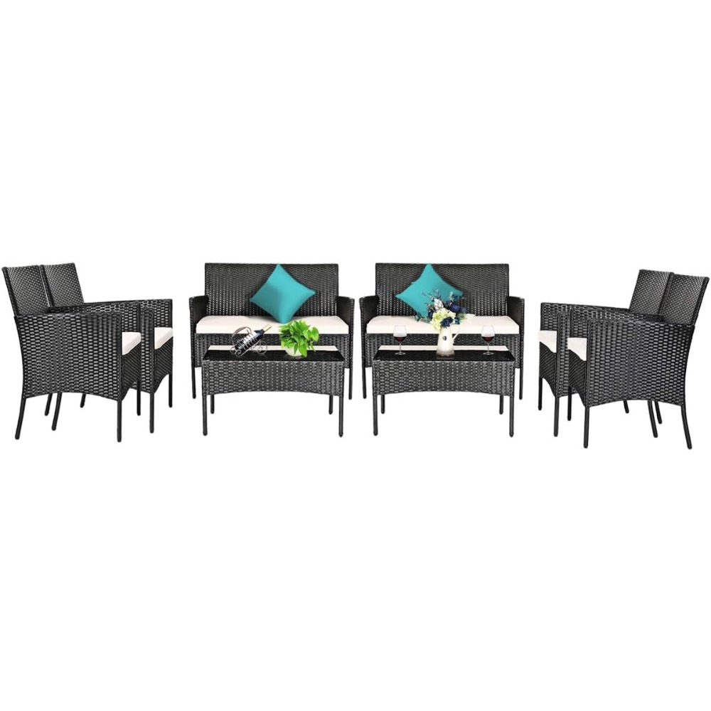 8 Pieces Patio Rattan Furnitur – обзор и цена Outdoor Furniture Deals