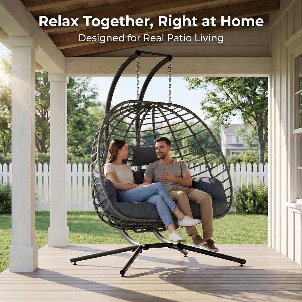 Double Egg Swing Chair with St – обзор и цена Hanging Egg Chair