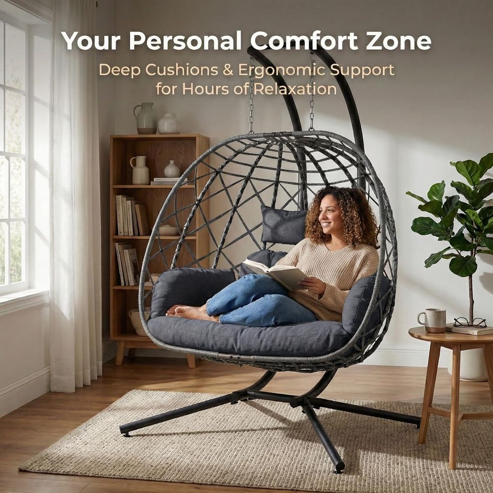 Double Egg Swing Chair with St – обзор и цена Hanging Egg Chair