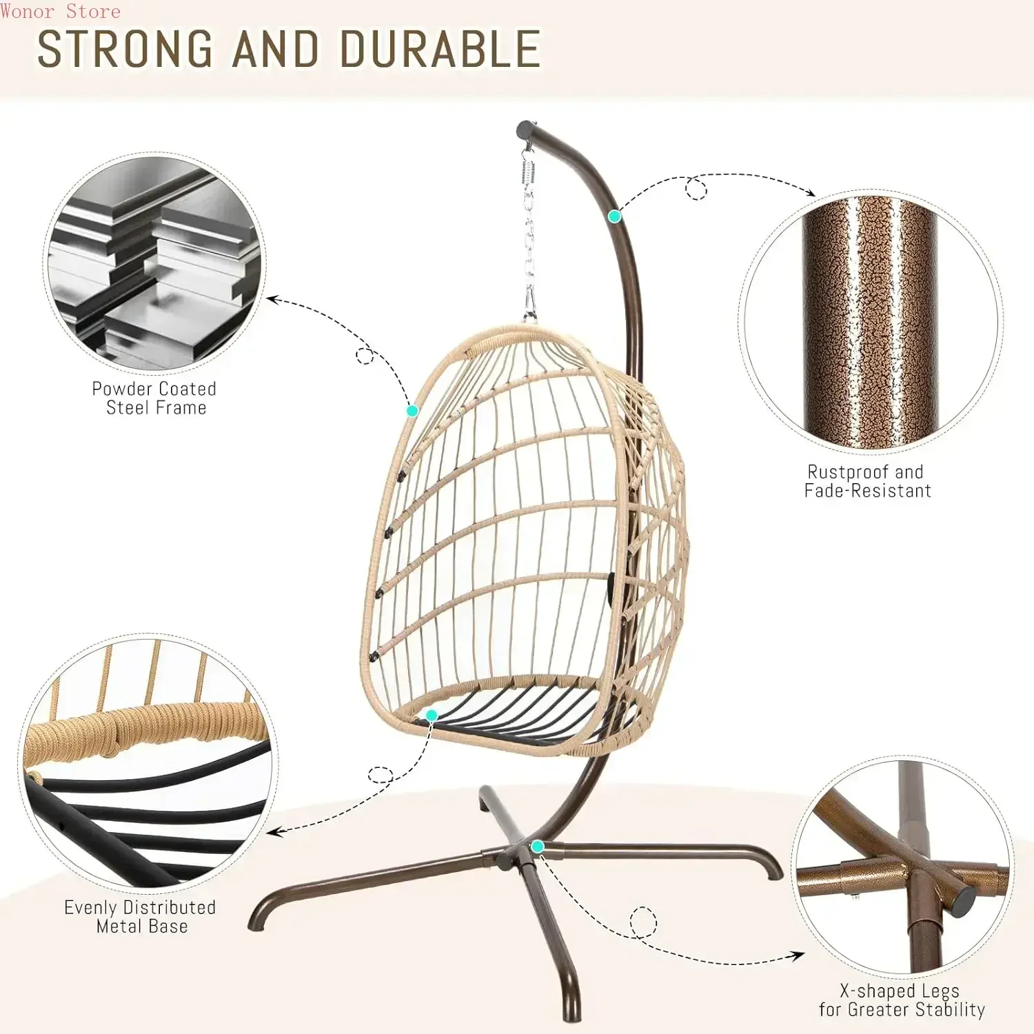 Outdoor Swing Egg Chair with S – обзор и цена Hanging Egg Chair