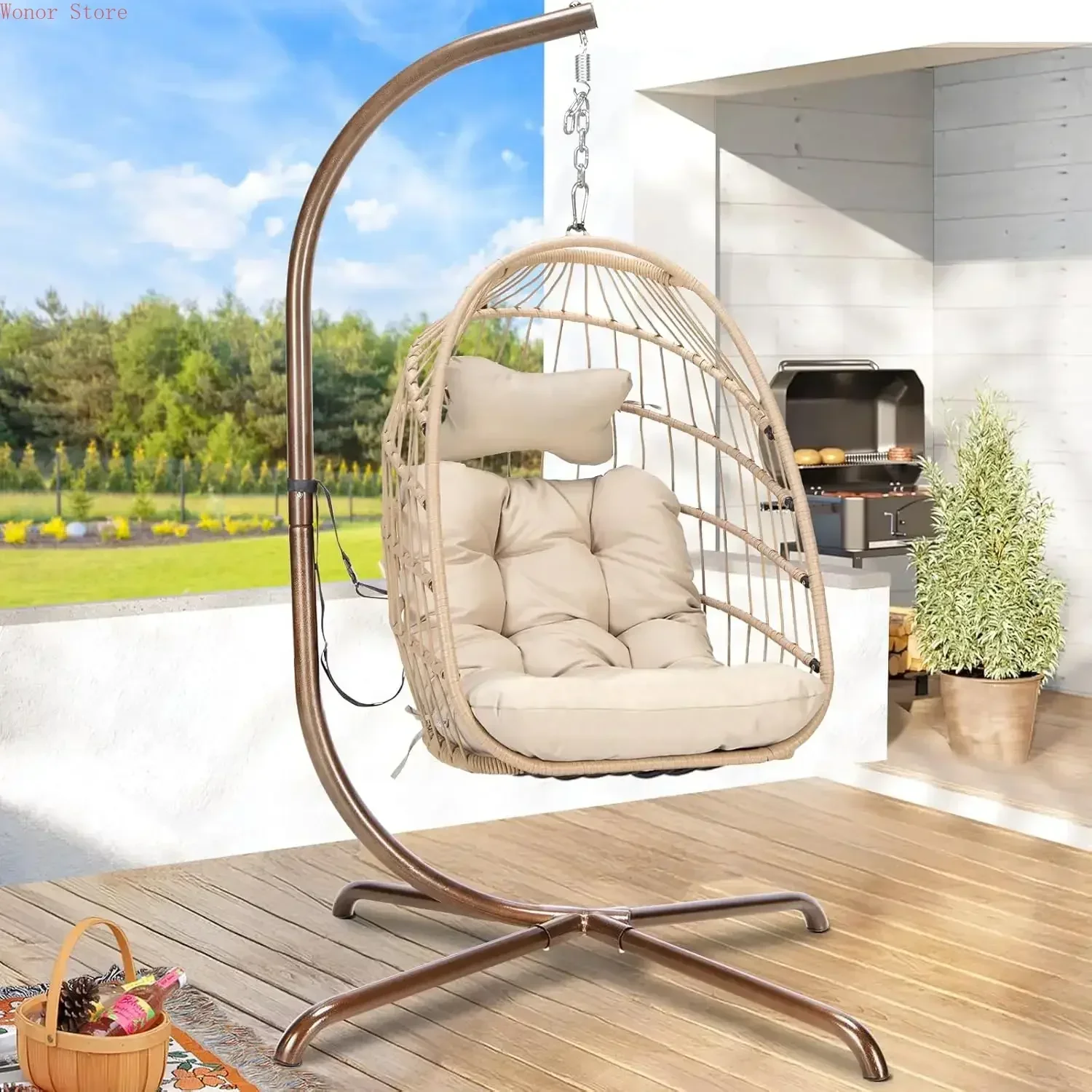 Outdoor Swing Egg Chair with S – обзор и цена Hanging Egg Chair