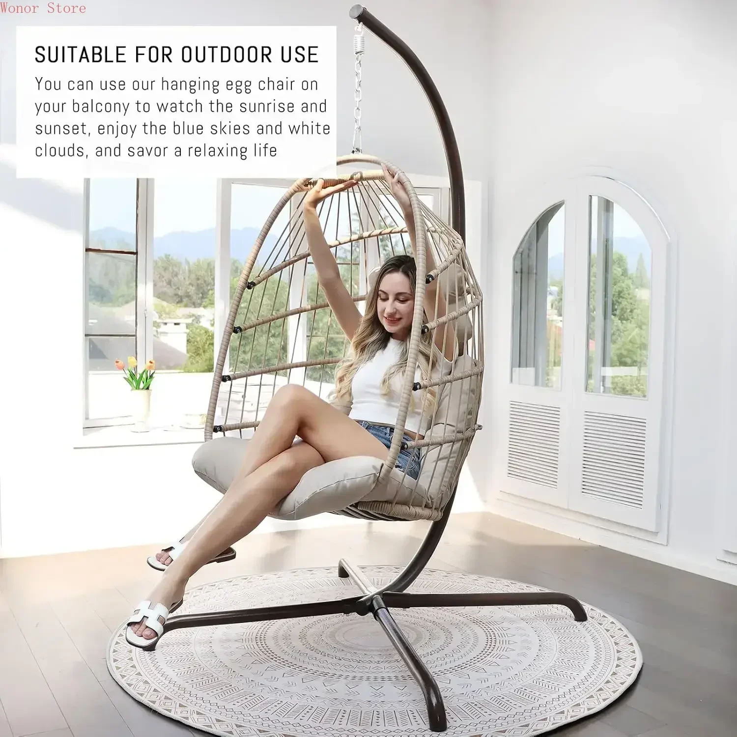 Outdoor Swing Egg Chair with S – обзор и цена Hanging Egg Chair