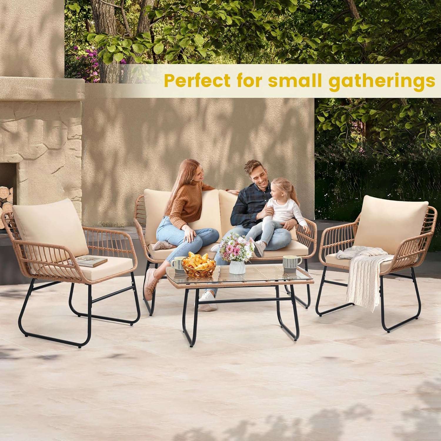 4 Piece Patio Bistro Outdoor F – обзор и цена Outdoor Furniture Deals