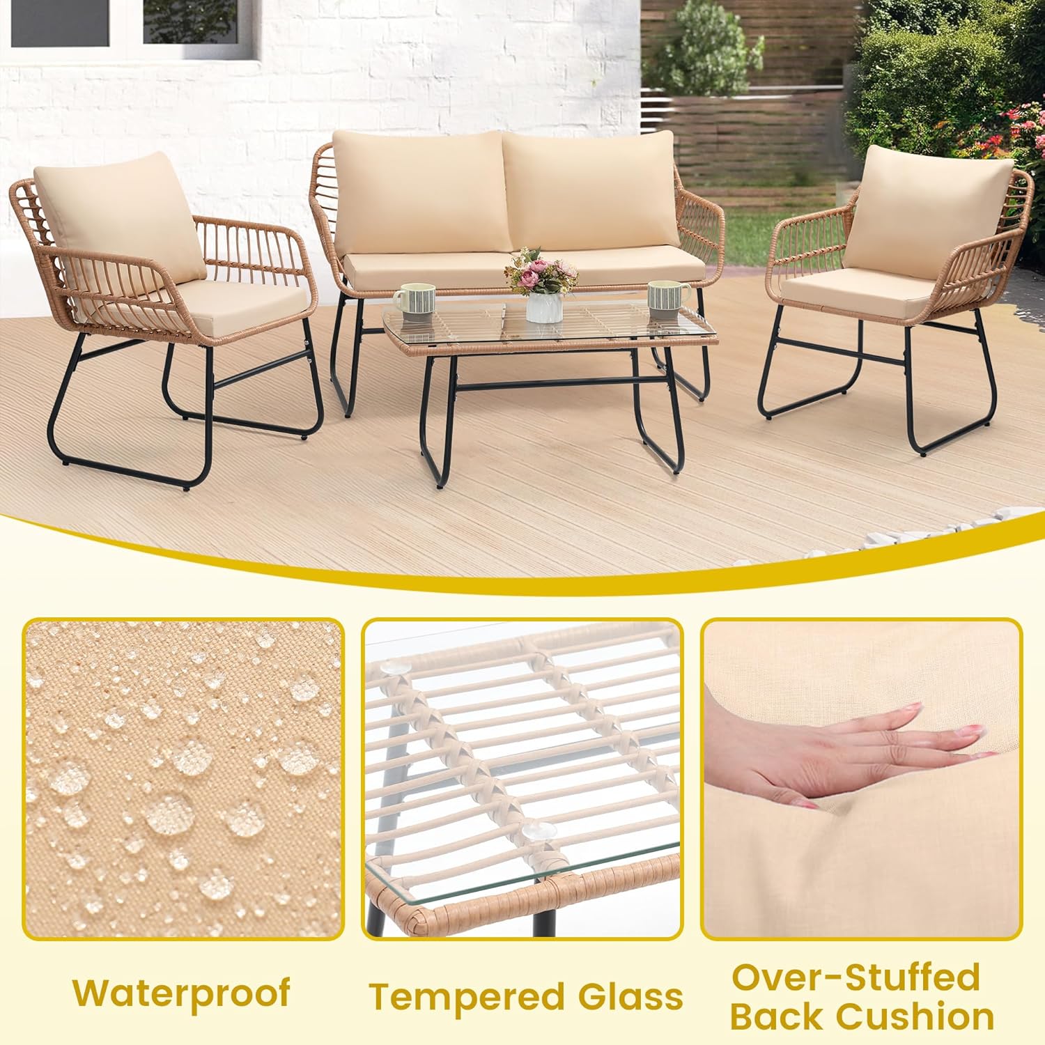 4 Piece Patio Bistro Outdoor F – обзор и цена Outdoor Furniture Deals
