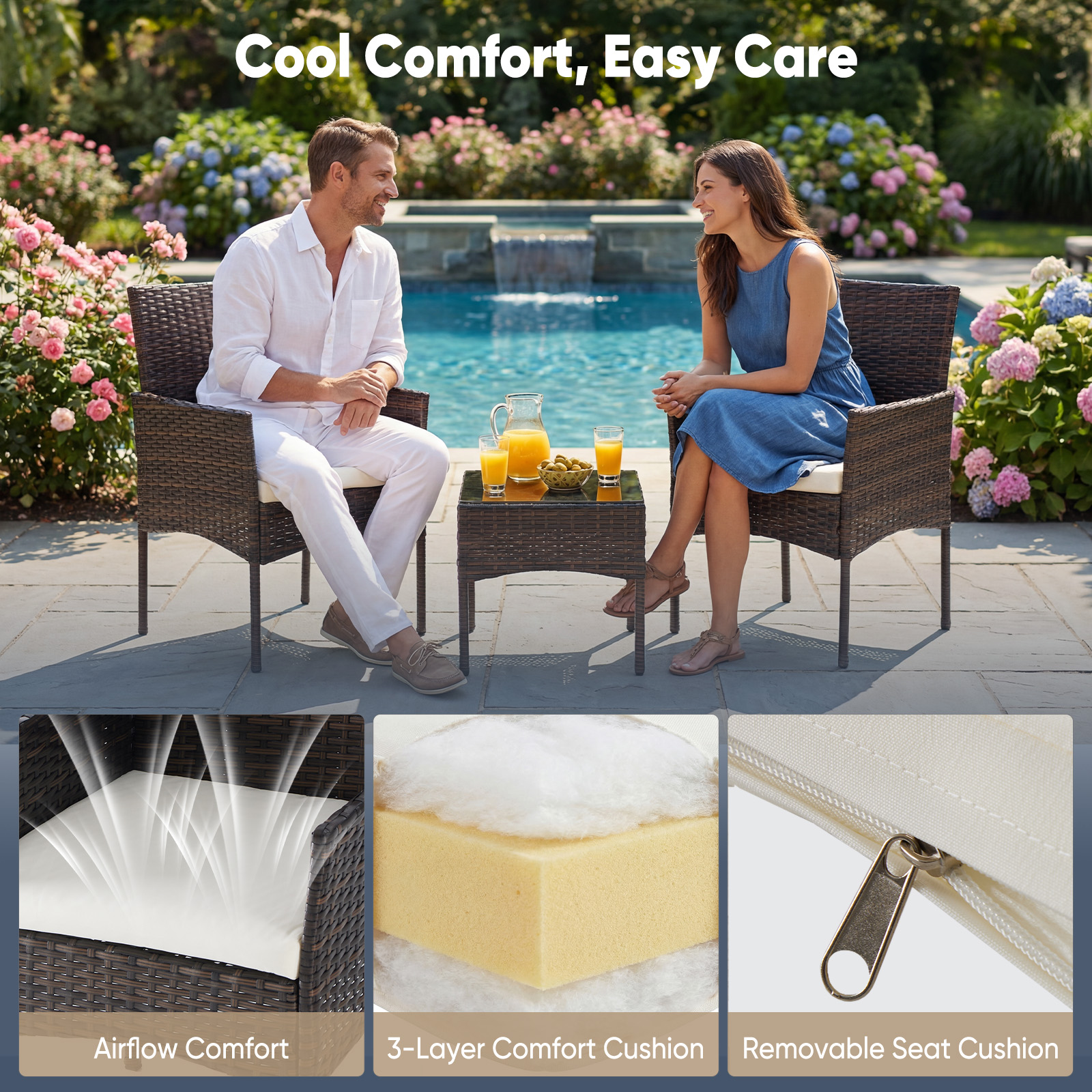 JHK Large Size 3 Pieces Outdoo – обзор и цена Outdoor Furniture Deals