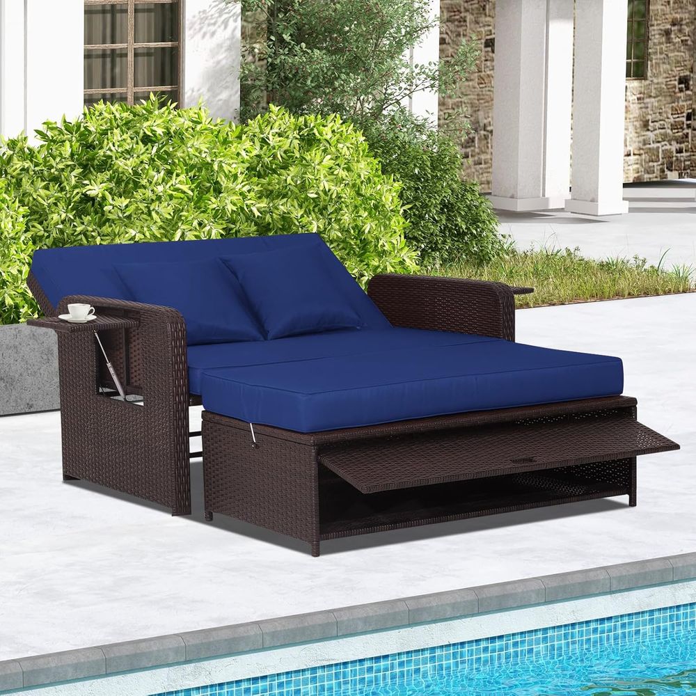 Outdoor Wicker Daybed Loveseat – обзор и цена Outdoor Furniture With Storage For Cushions