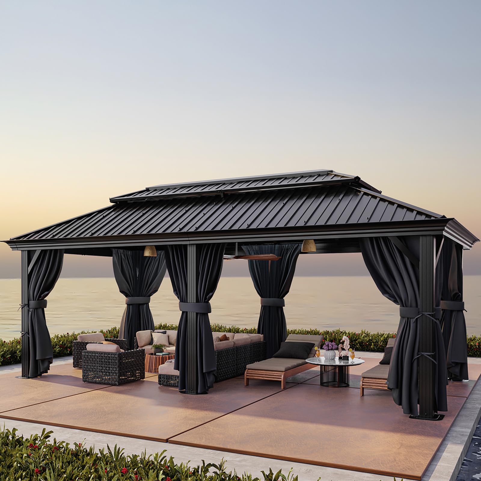 12×20 Hardtop Gazebo with Meta – обзор и цена Outdoor Furniture Gazebo
